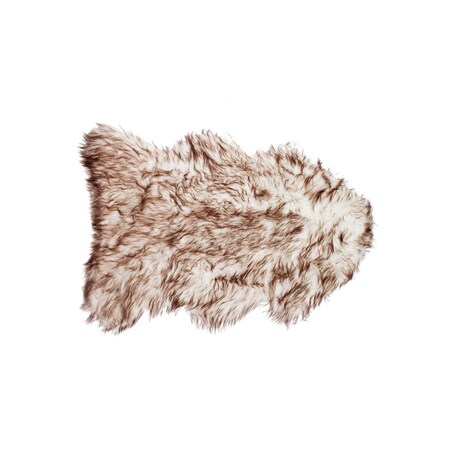 Homeroots 2 x 3 in. Sheepskin Rug - Gradient Chocolate 317210